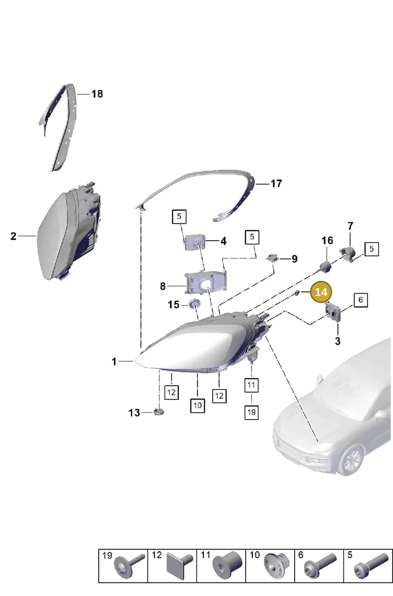 9Y0941913 — Porsche Cayenne Coupe (2023-2023) diagram p60908100, position 14