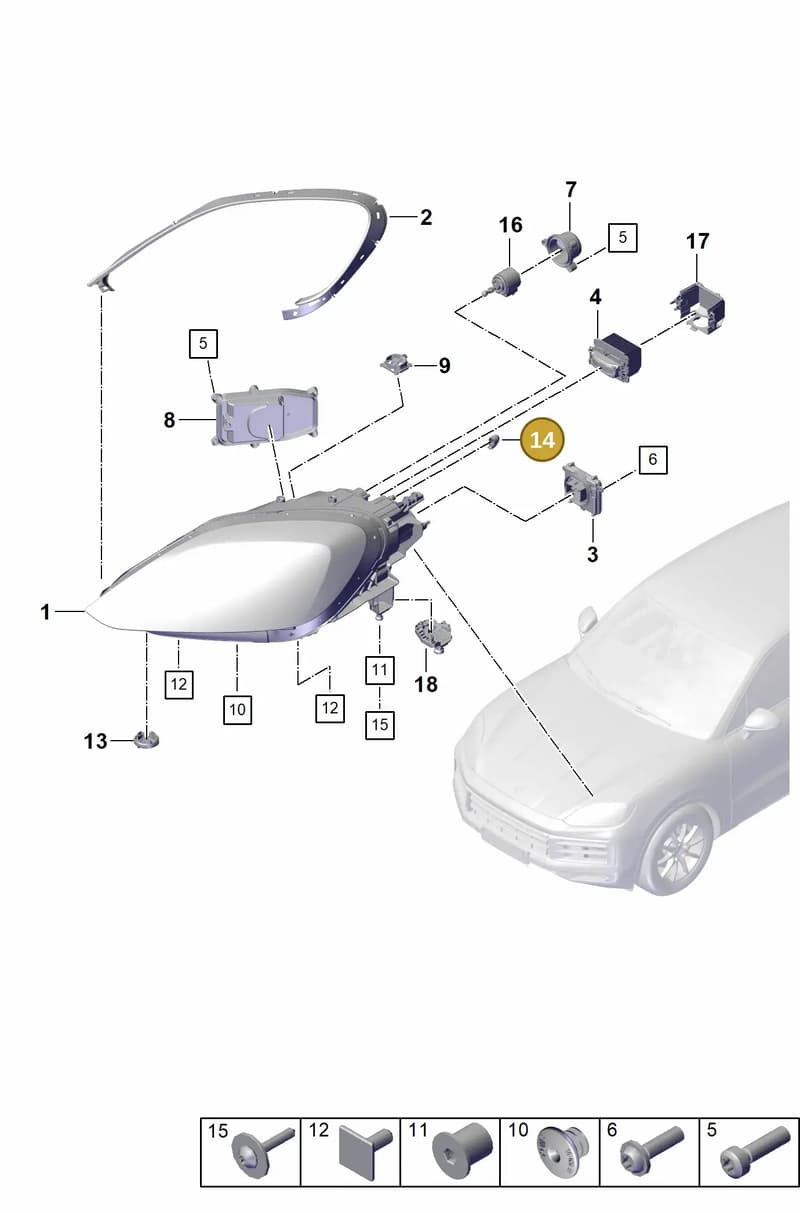 9Y0941913 — Porsche Cayenne Coupe (2023-2023) diagram p60908000, position 14