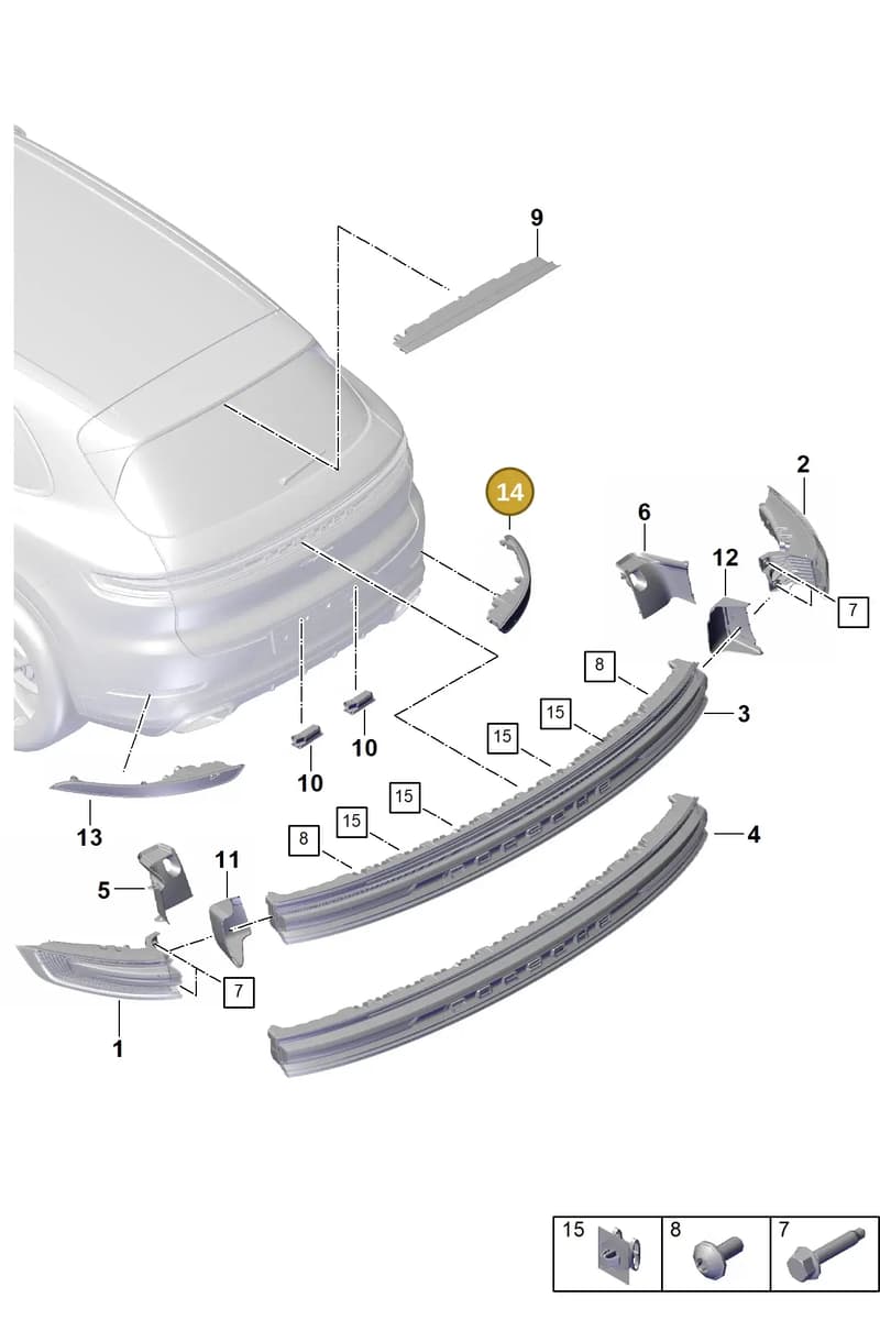 9Y0945726A — Porsche Cayenne Coupe (2023-2023) diagram p60908400, position 14
