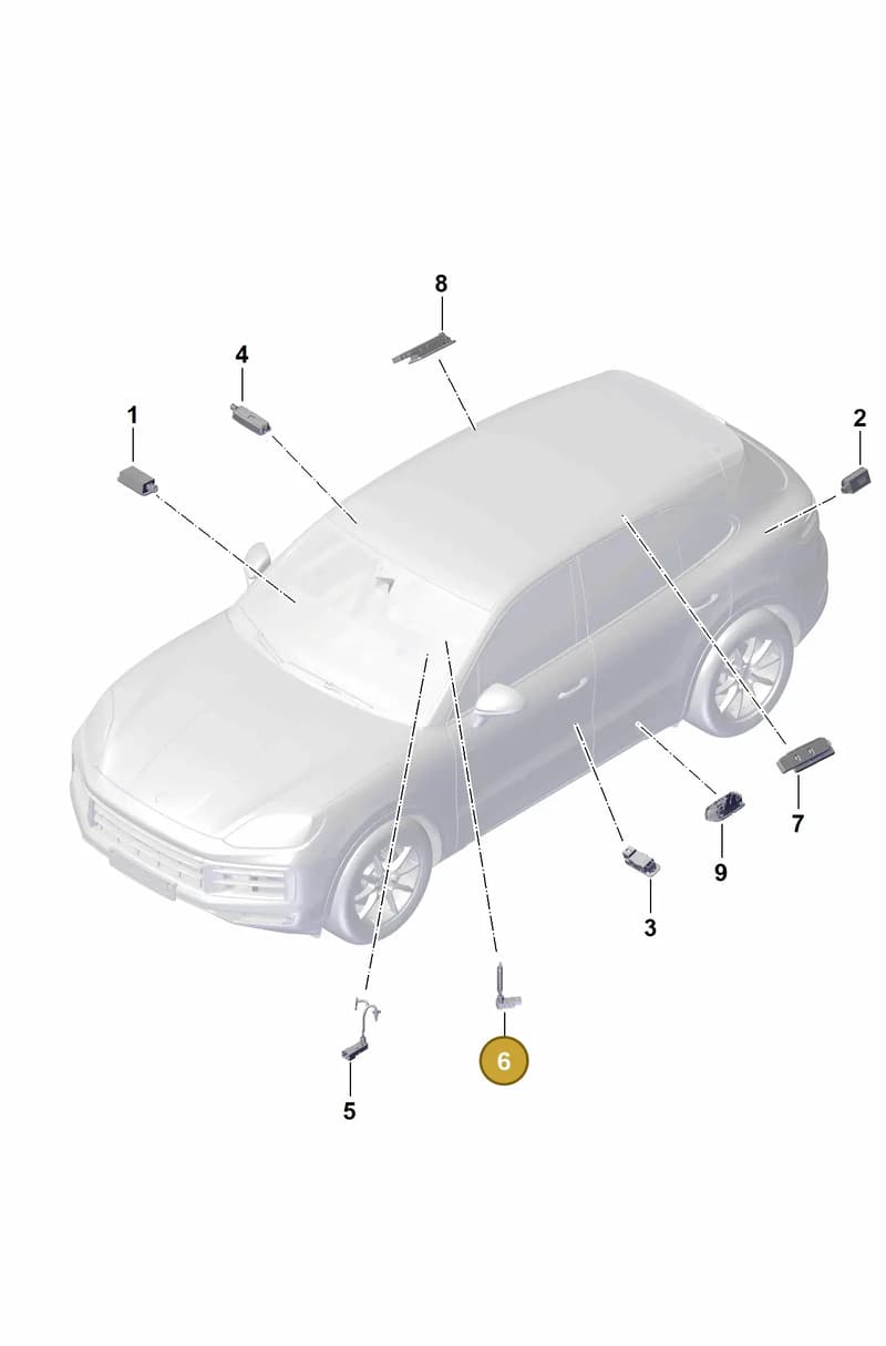 9Y0947001B — Porsche Cayenne Coupe (2023-2023) diagram p60905200, position 6