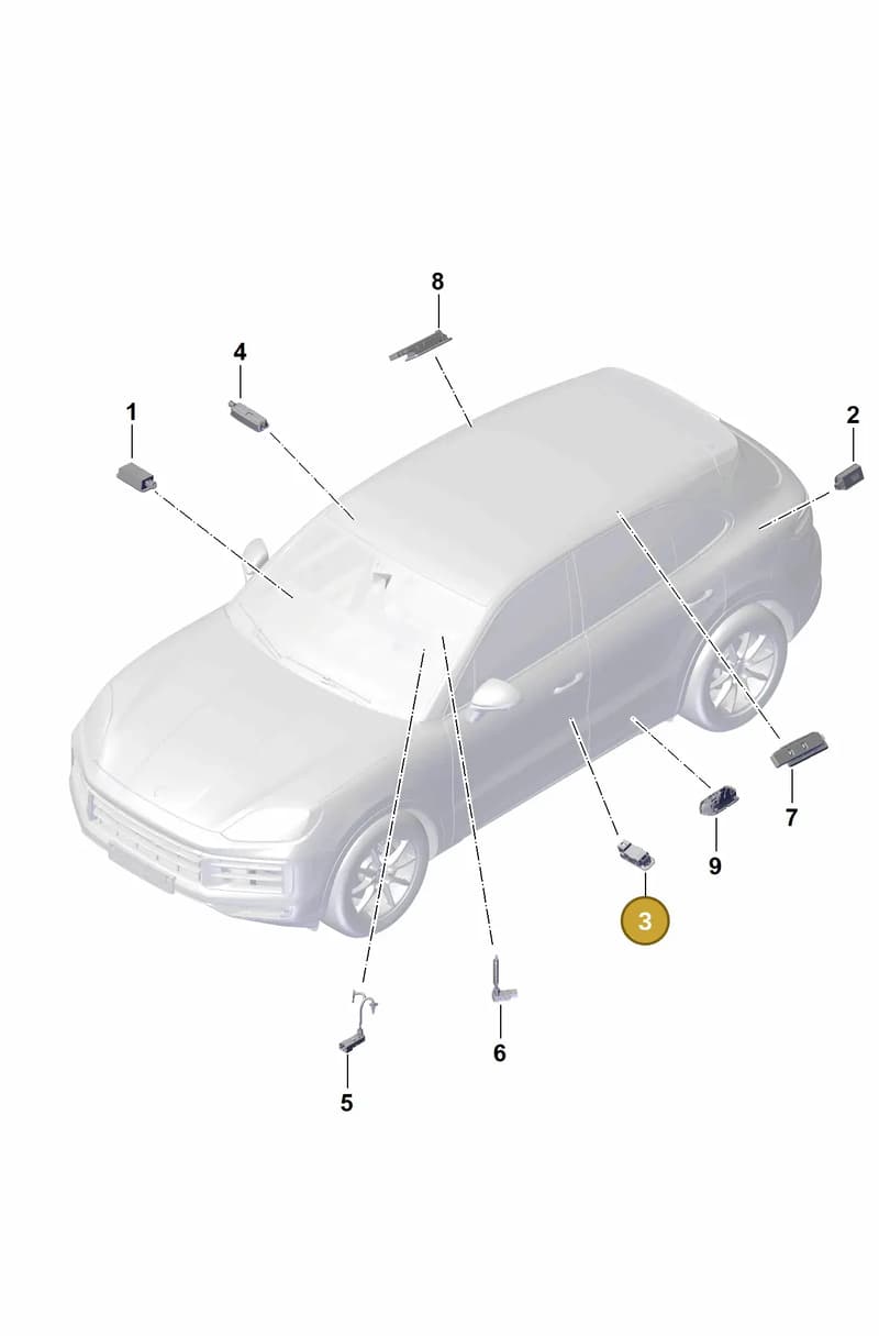 9Y0947415B — Porsche Cayenne Coupe (2023-2023) diagram p60905200, position 3