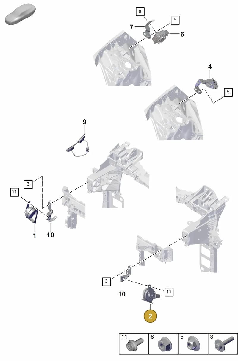 9Y0951223B — Porsche Cayenne Coupe (2023-2023) diagram p60905000, position 2
