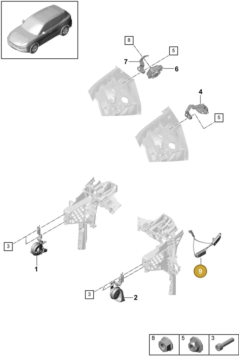 9Y0953236A — Porsche Cayenne (2017-2023) diagram p51903000, position 9