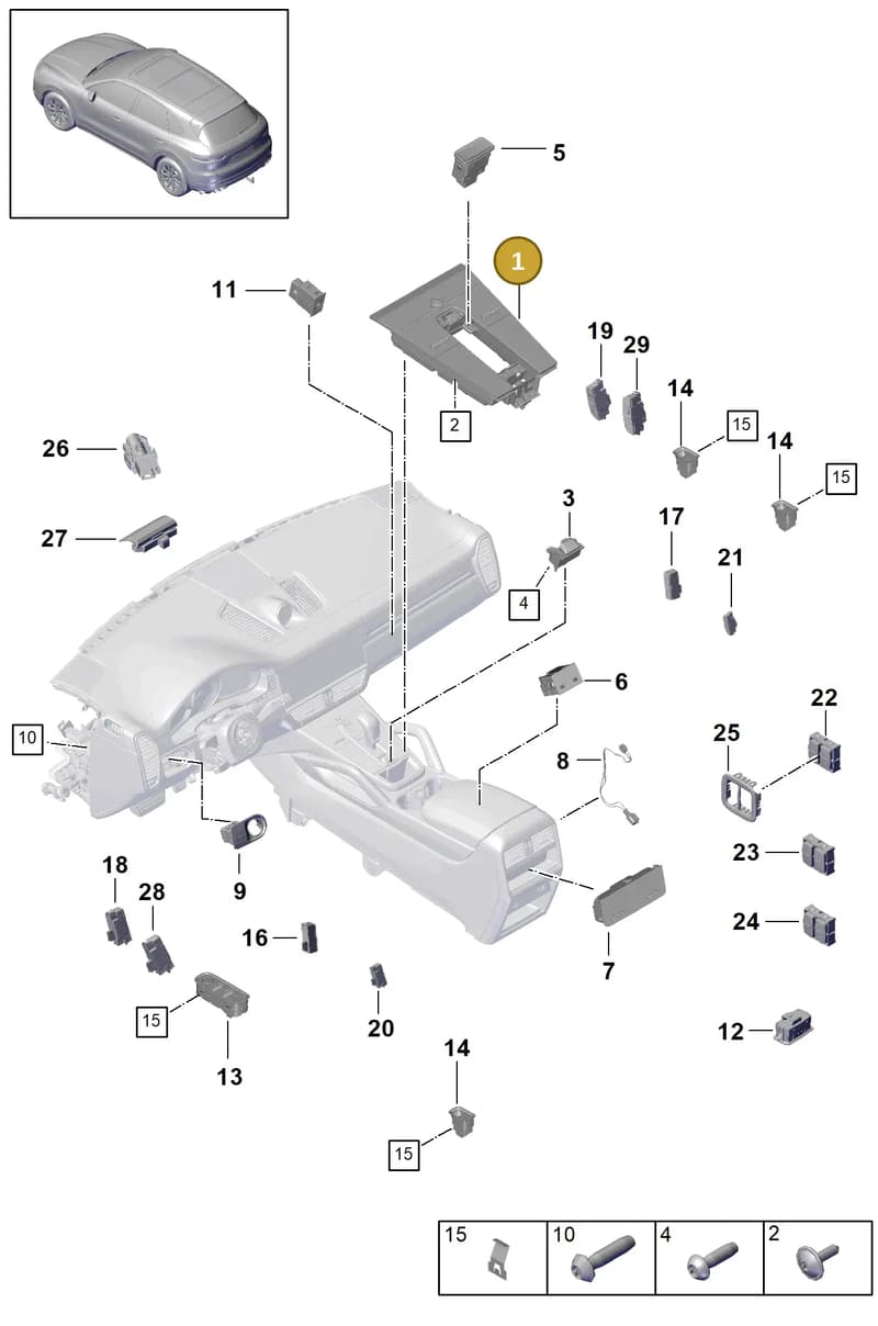 9Y0953513LHUO — Porsche Cayenne (2017-2023) diagram p51903010, position 1