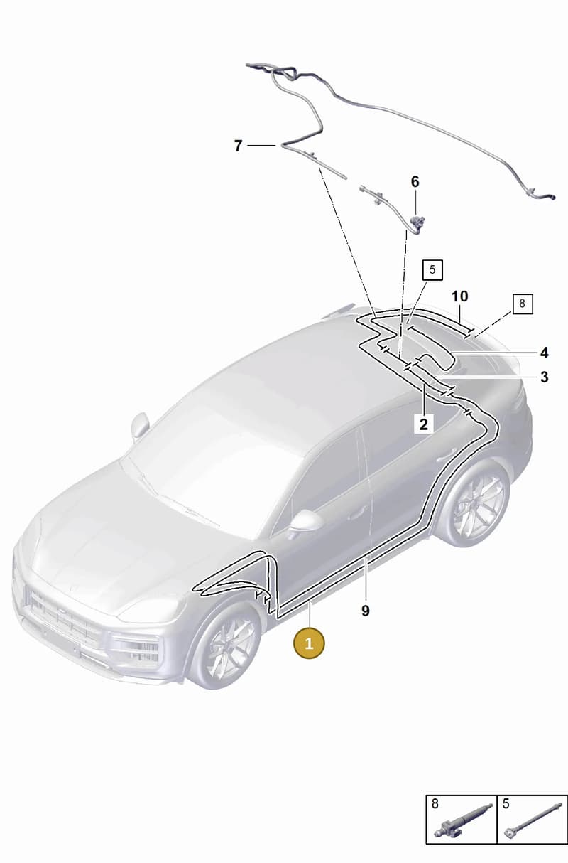 9Y0955744A — Porsche Cayenne Coupe (2023-2023) diagram p60906400, position 1