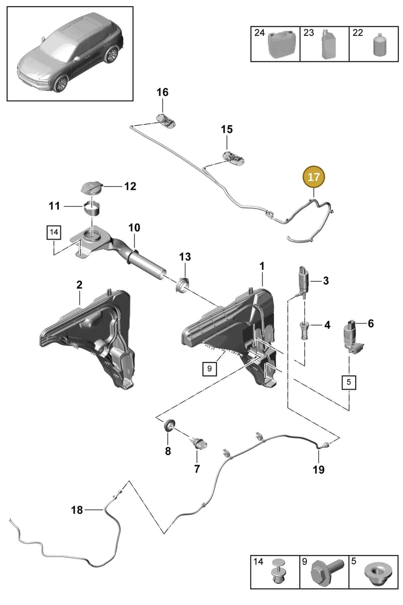 9Y0955744P — Porsche Cayenne (2017-2023) diagram p51904010, position 17