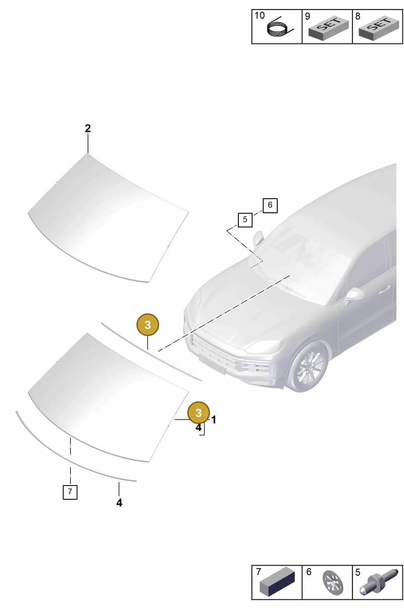 9Y0955758 — Porsche Cayenne Coupe (2023-2023) diagram p60805000, position 3