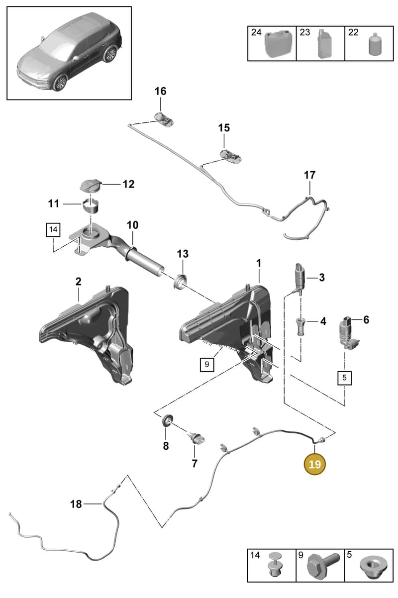9Y0955944 — Porsche Cayenne (2017-2023) diagram p51904010, position 19