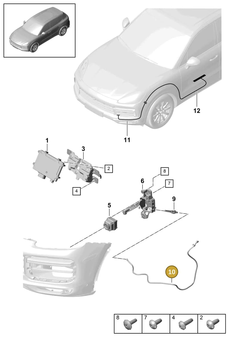 9Y0955970D — Porsche Cayenne (2017-2023) diagram p51911040, position 10