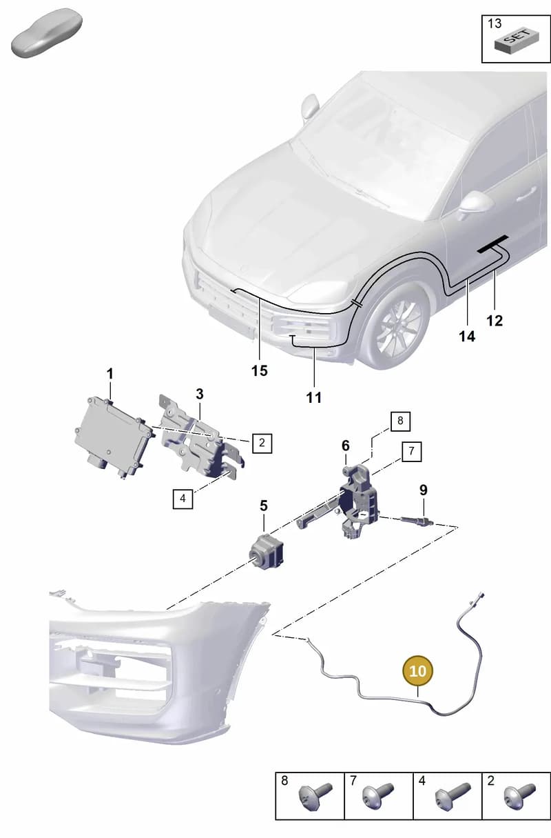 9Y0955970D — Porsche Cayenne Coupe (2023-2023) diagram p60915200, position 10