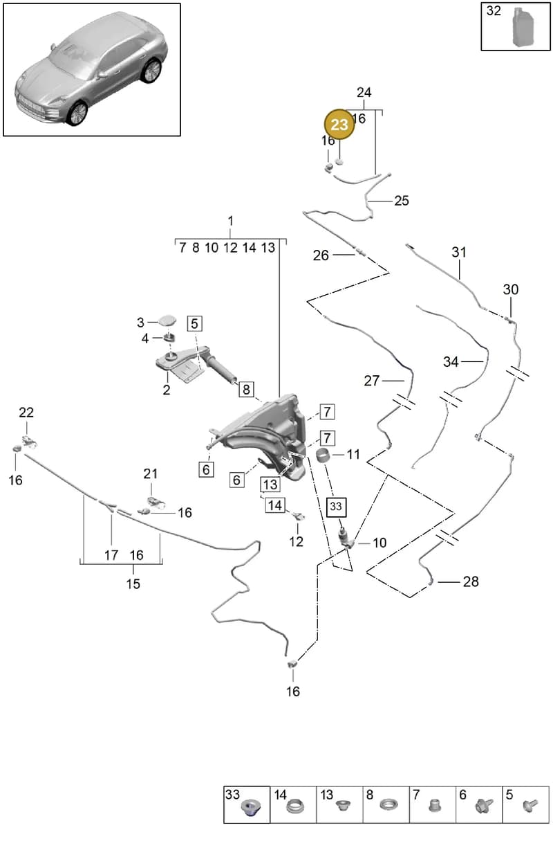 9Y0955984 — Porsche Macan (2018-2022) diagram p52904100, position 23