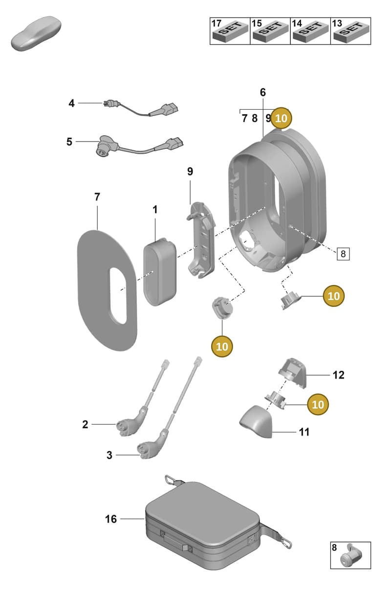 9Y0957105 — Porsche Taycan Sport Turismo (2019-2024) diagram p56251370, position 10