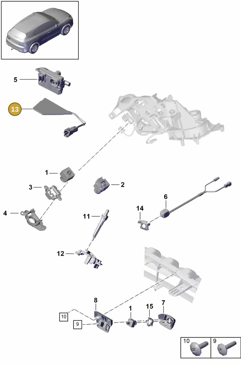 9Y0962253 — Porsche Cayenne (2017-2023) diagram p51911010, position 13