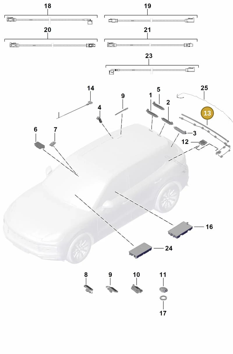 9Y0962253A — Porsche Cayenne (2017-2023) diagram p51911010, position 13