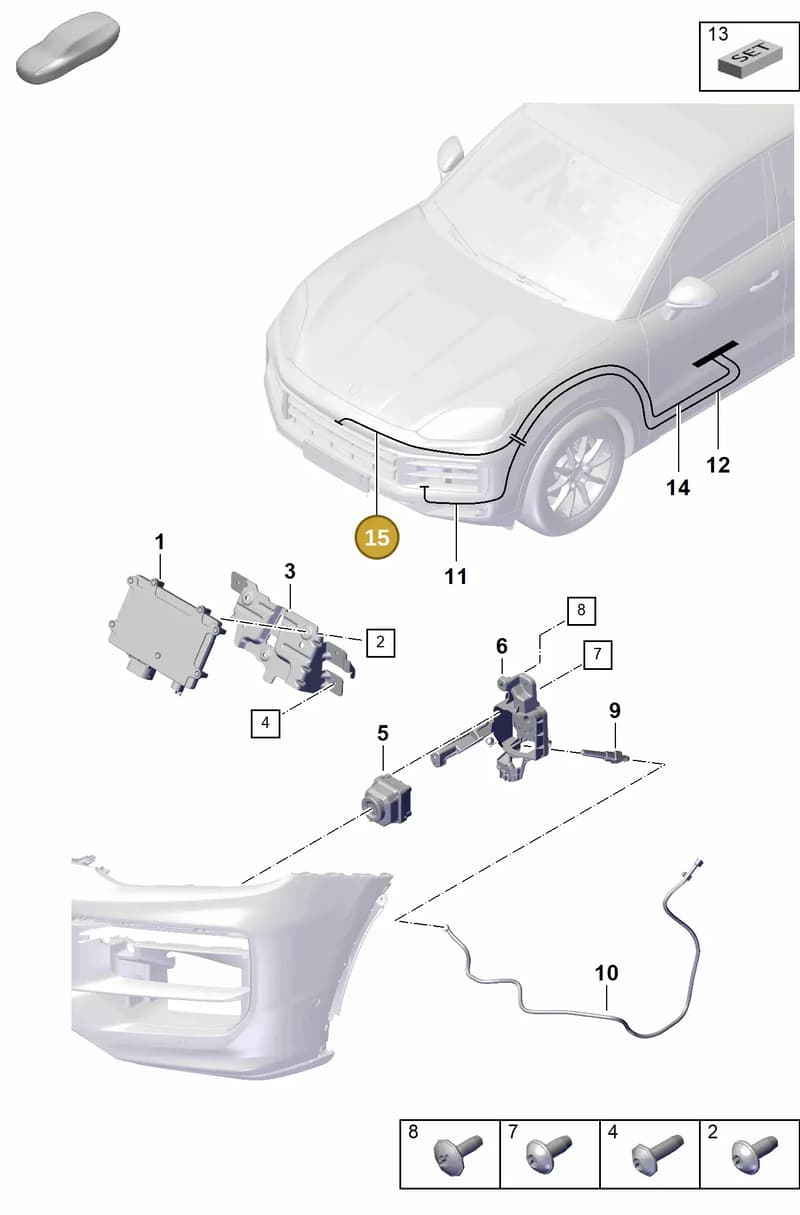 9Y0971086G — Porsche Cayenne Coupe (2023-2023) diagram p60915200, position 15