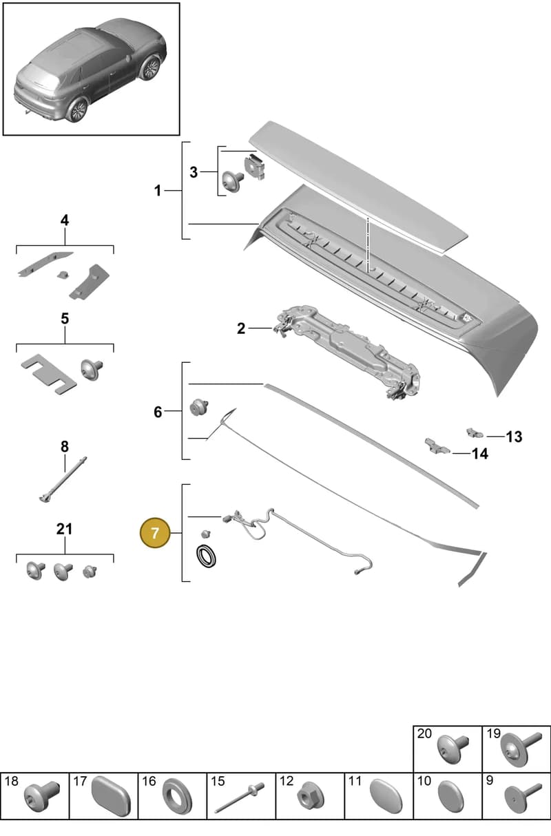 9Y0971170B — Porsche Cayenne (2017-2023) diagram p51803040, position 7