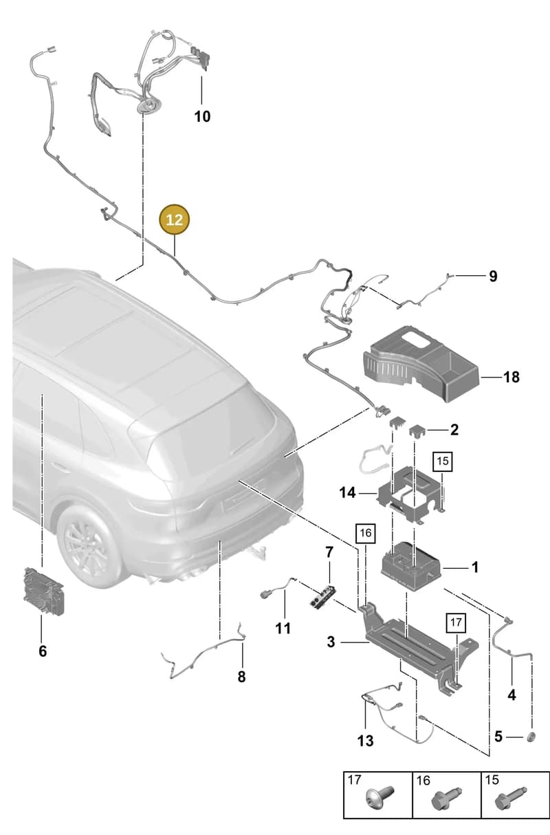 9Y0971227C — Porsche Cayenne (2017-2023) diagram p51902015, position 12