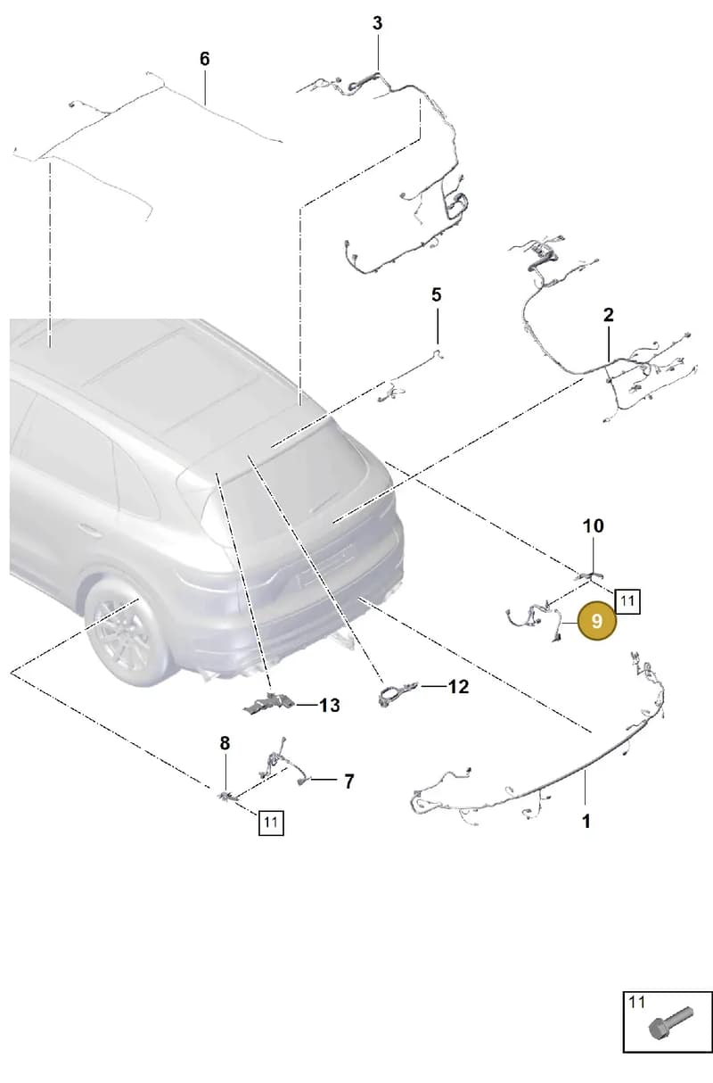 9Y0971278A — Porsche Cayenne (2017-2023) diagram p51902040, position 9