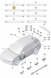 9Y0971298B Porsche Aerial Connection Line