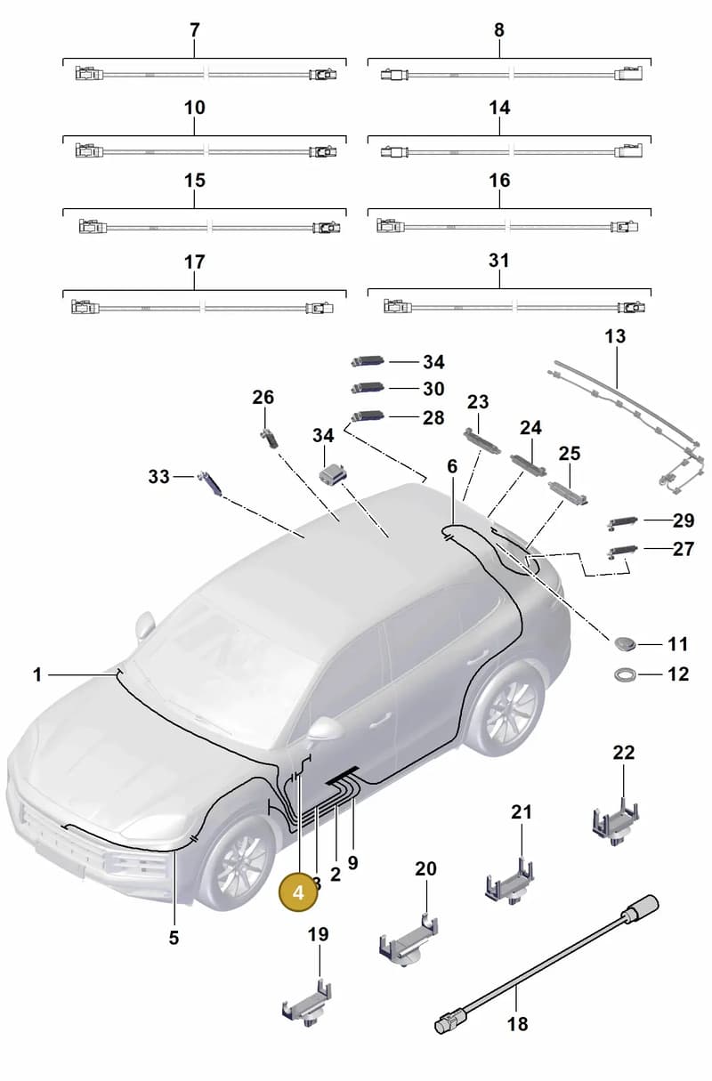 9Y0971327D — Porsche Cayenne Coupe (2023-2023) diagram p60912100, position 4
