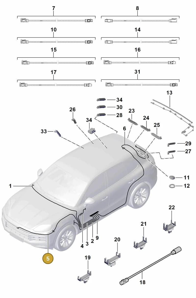 9Y0971327K — Porsche Cayenne Coupe (2023-2023) diagram p60912100, position 5