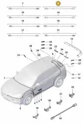 9Y0971327S Porsche Aerial Connection Line