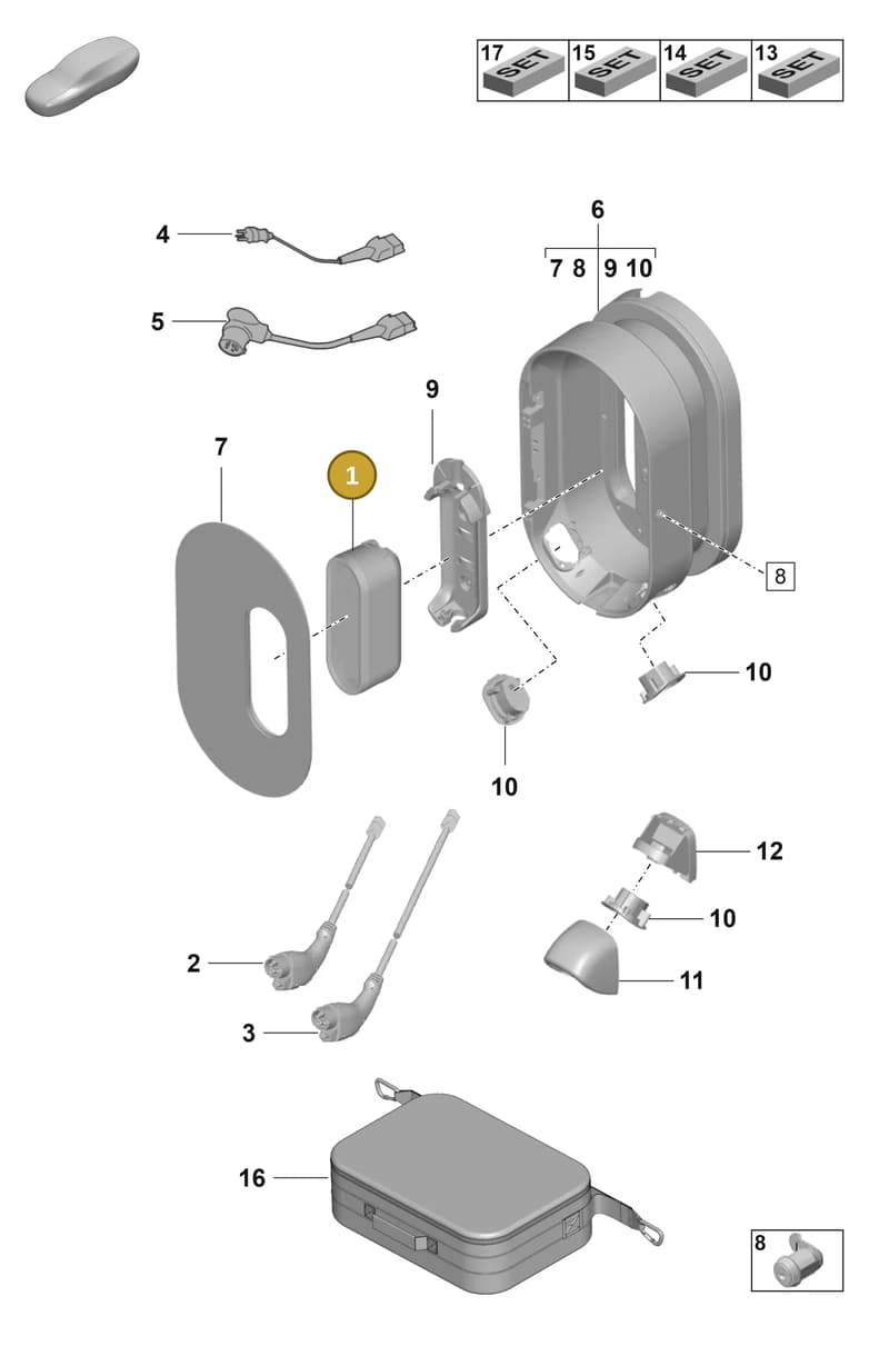 9Y0971675DA — Porsche Taycan Sport Turismo (2019-2024) diagram p56251370, position 1