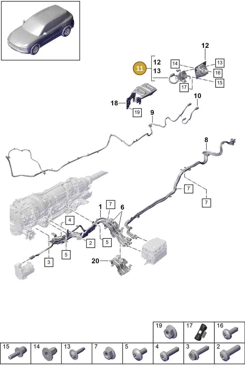 9Y0971676H — Porsche Cayenne (2017-2023) diagram p51901130, position 11