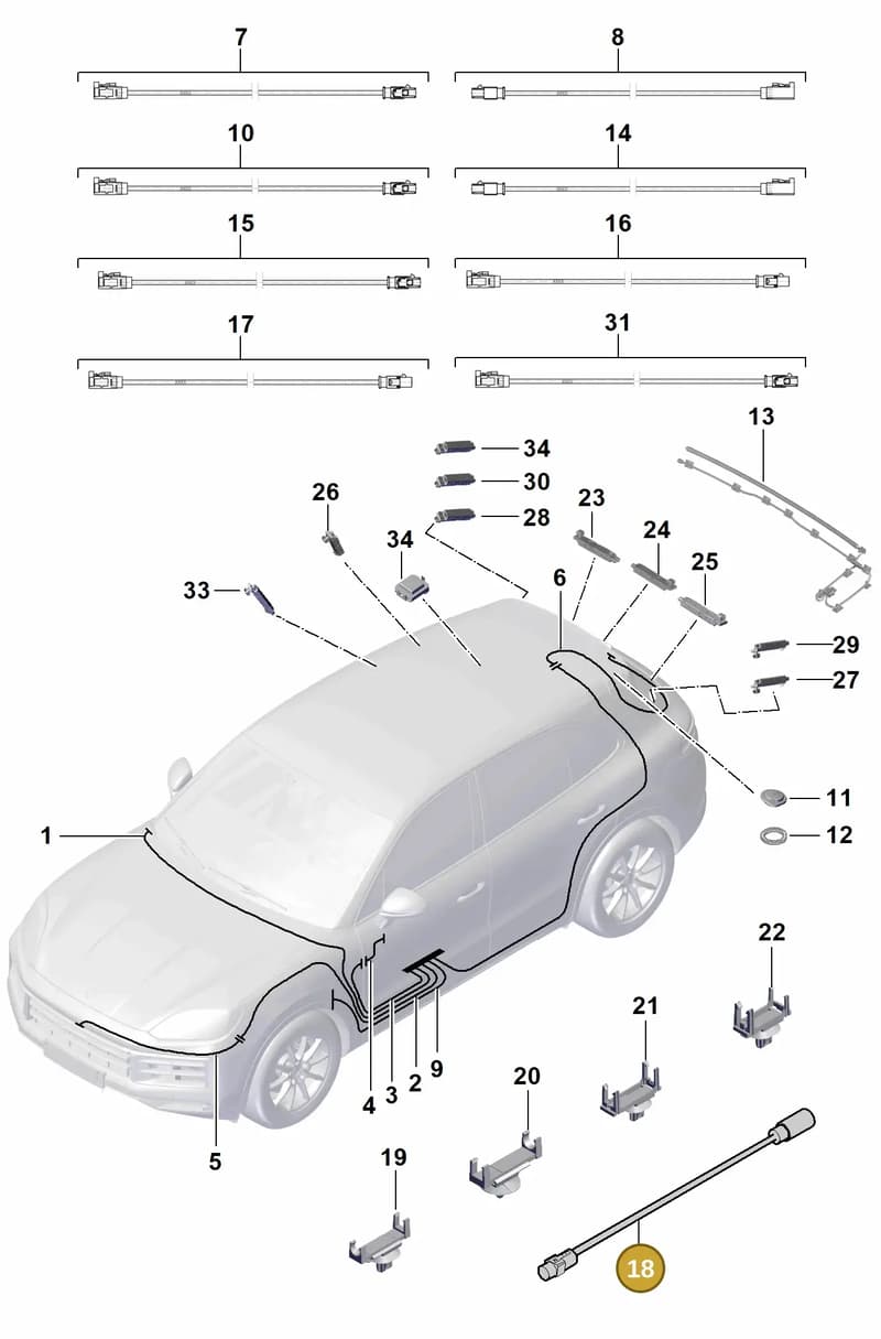 9Y0979900A — Porsche Cayenne Coupe (2023-2023) diagram p60912100, position 18