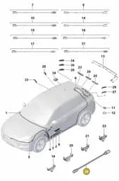 9Y0979900H Porsche Aerial Connection Line