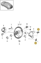 9Y0998537GT8 Porsche Button Set (Galvano Silver GT8)