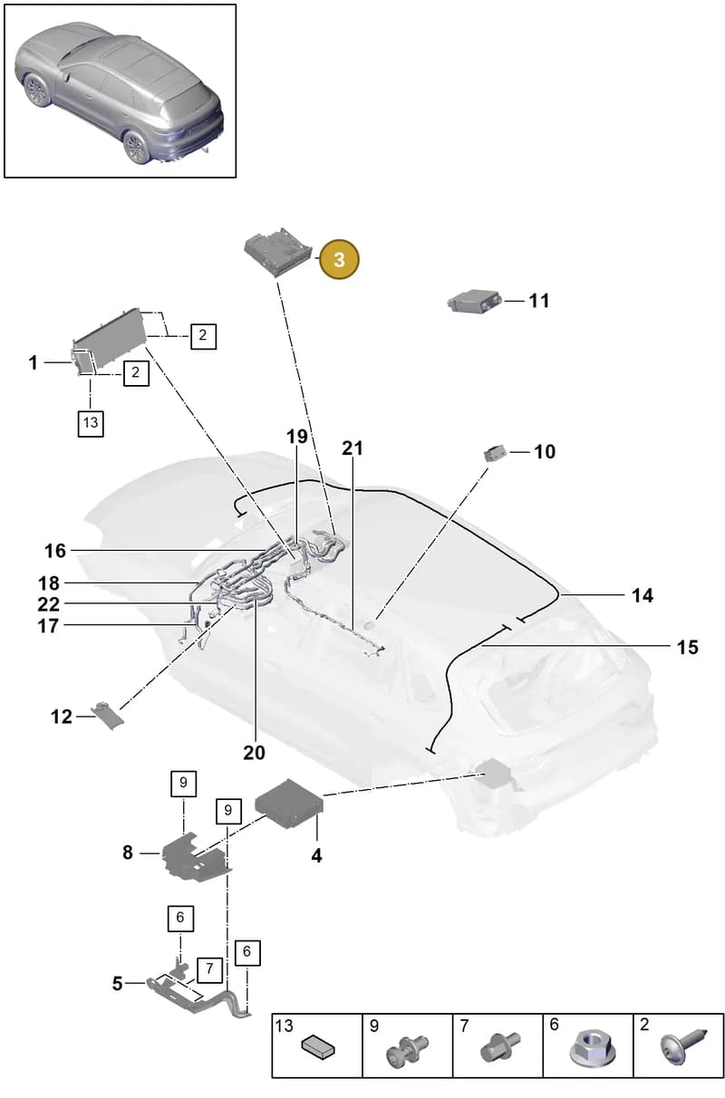 9Y1035090F6N3 — Porsche Cayenne (2017-2023) diagram p51911000, position 3