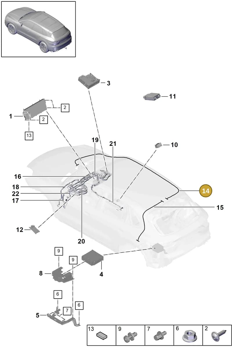 9Y1035550B — Porsche Cayenne (2017-2023) diagram p51911000, position 14