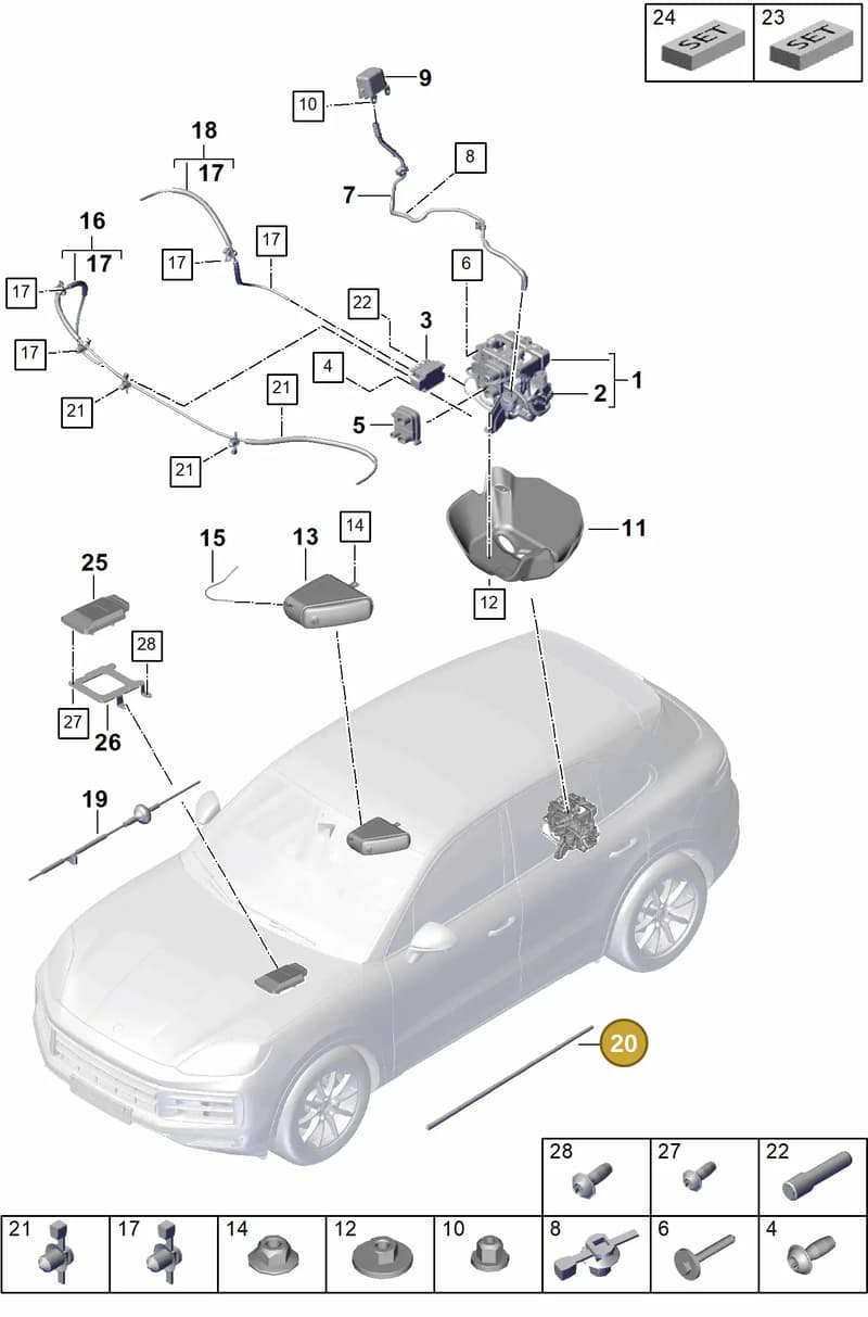 9Y1616719 — Porsche Cayenne Coupe (2023-2023) diagram p60504000, position 20