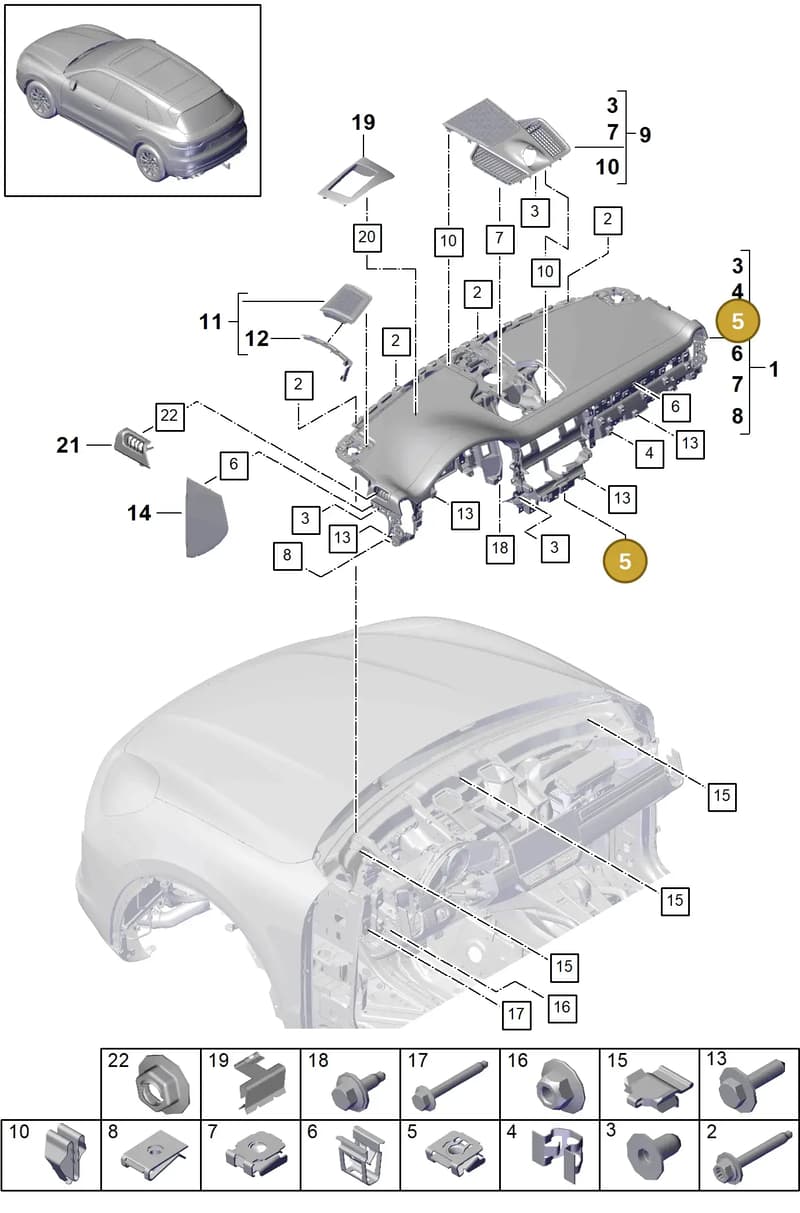 9Y1854377SOW3 — Porsche Cayenne (2017-2023) diagram p51809000, position 5