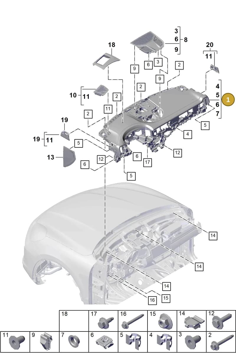 9Y1857003AADK4 — Porsche Cayenne Coupe (2023-2023) diagram p60809000, position 1