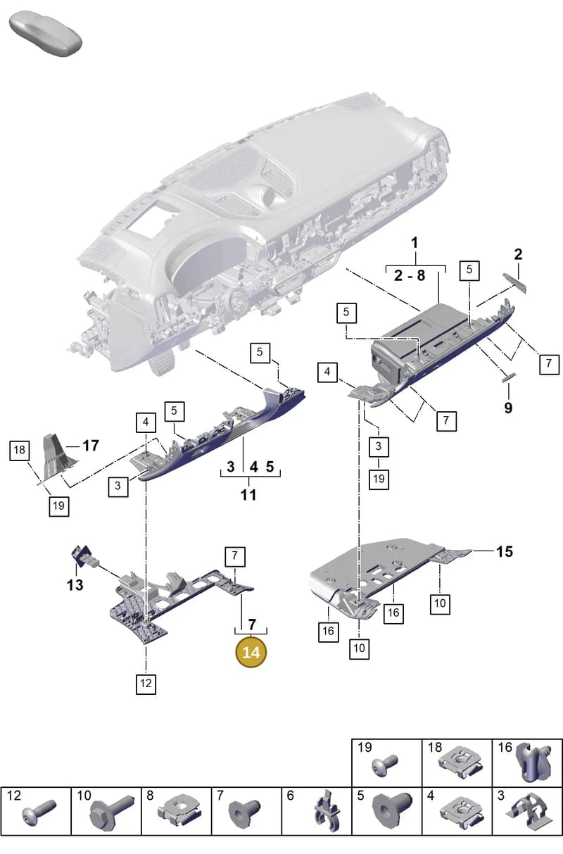 9Y1857161OG6 — Porsche Cayenne Hybrid Coupe (2023-) diagram p60809100, position 14