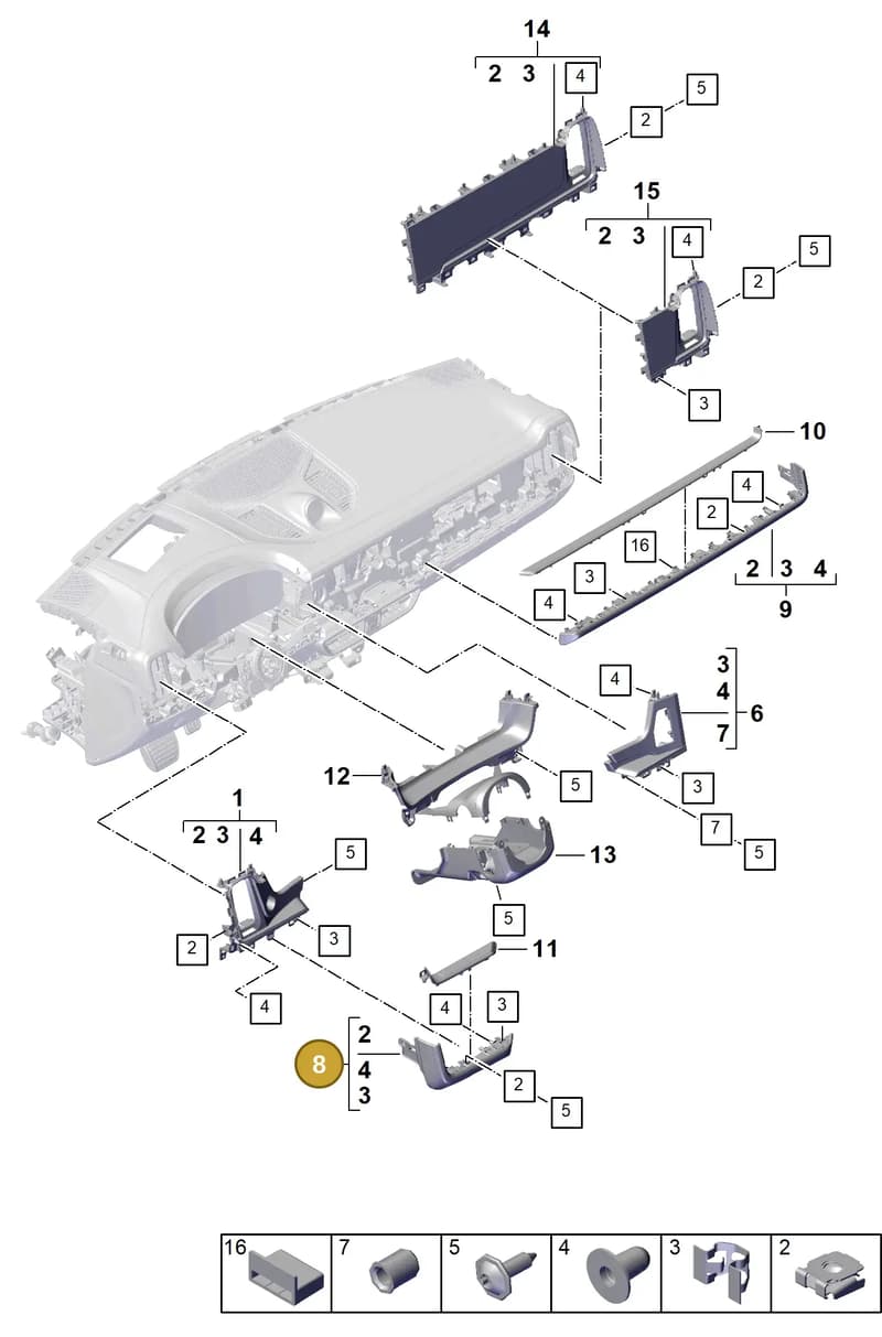 9Y1857503COX7 — Porsche Cayenne Coupe (2023-2023) diagram p60809050, position 8