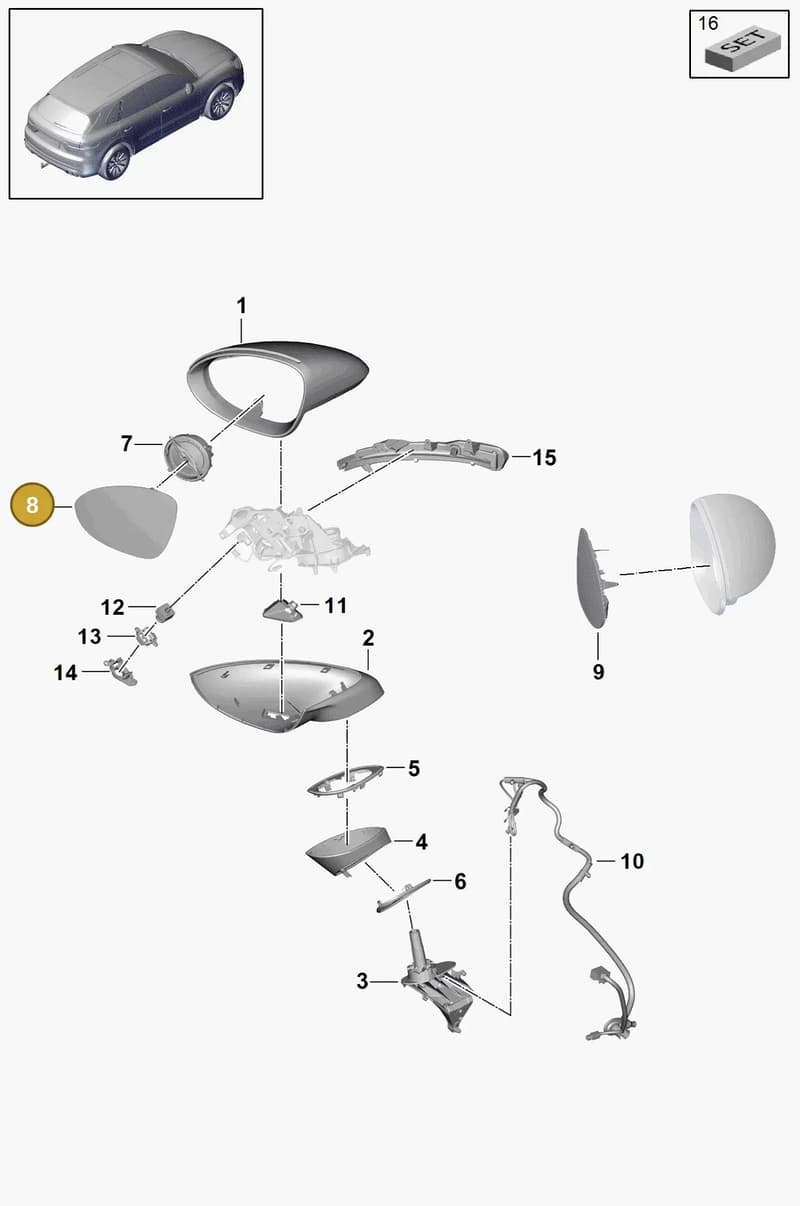 9Y1857521A — Porsche Cayenne (2017-2023) diagram p51809050, position 8