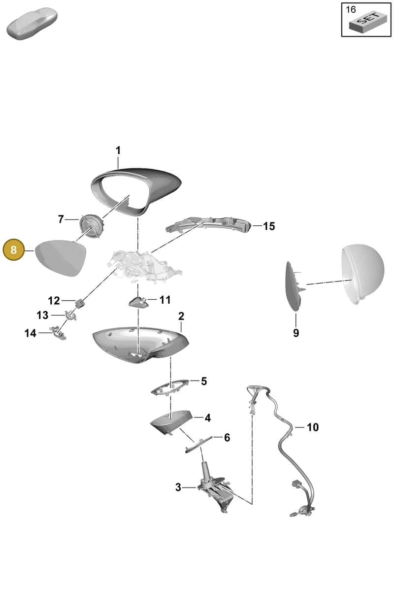 9Y1857521A — Porsche Cayenne Coupe (2023-2023) diagram p60809500, position 8