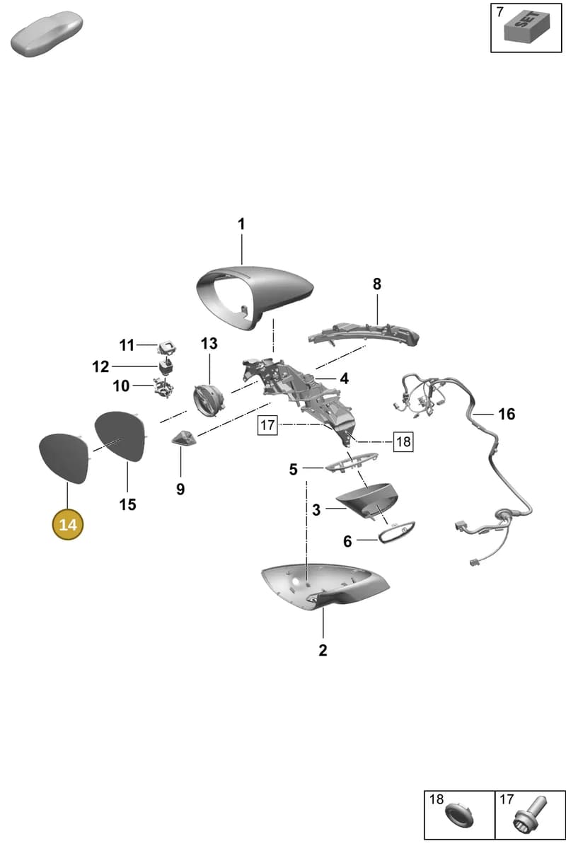 9Y1857521A — Porsche Macan (2024-2024) diagram p61809500, position 14