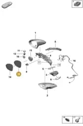 9Y1857522AB Porsche Mirror Glass (Convex)