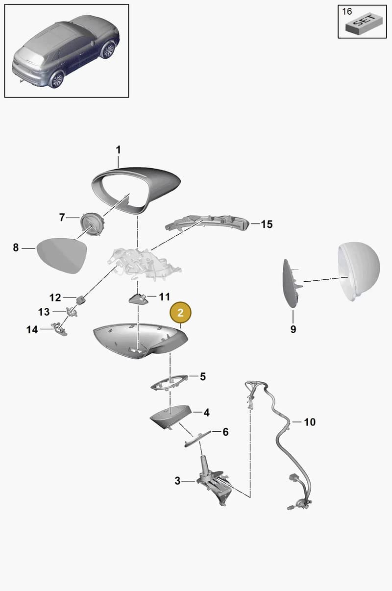 9Y1857538CG2X — Porsche Cayenne (2017-2023) diagram p51809050, position 2