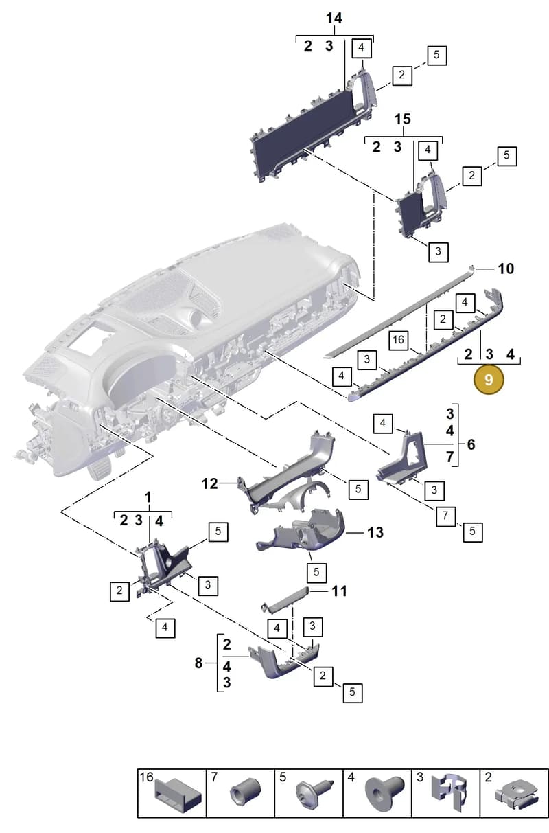 9Y1857565AOL8 — Porsche Cayenne Coupe (2023-2023) diagram p60809050, position 9