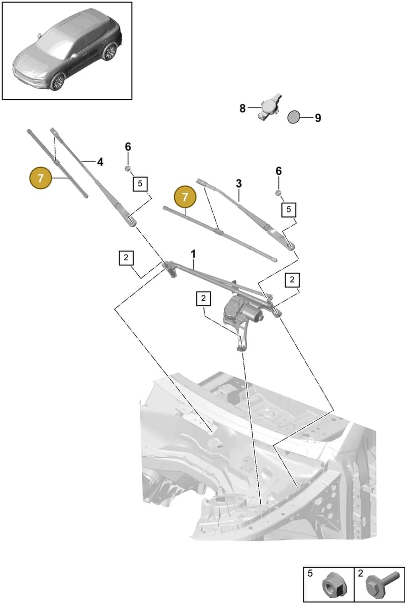 9Y1955329B — Porsche Cayenne (2017-2023) diagram p51904000, position 7