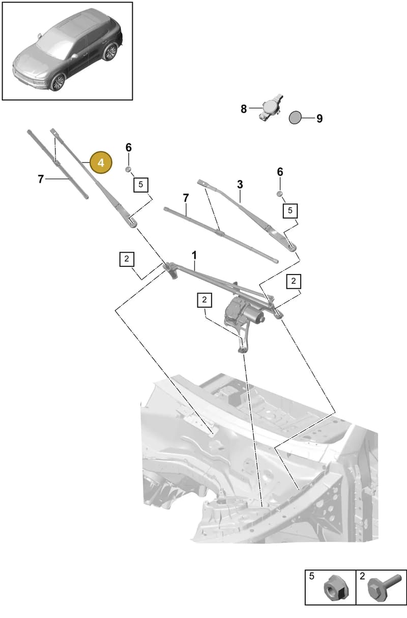 9Y1955408 — Porsche Cayenne (2017-2023) diagram p51904000, position 4