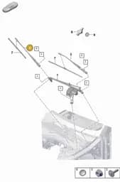 9Y1955408 Porsche Wiper Arm