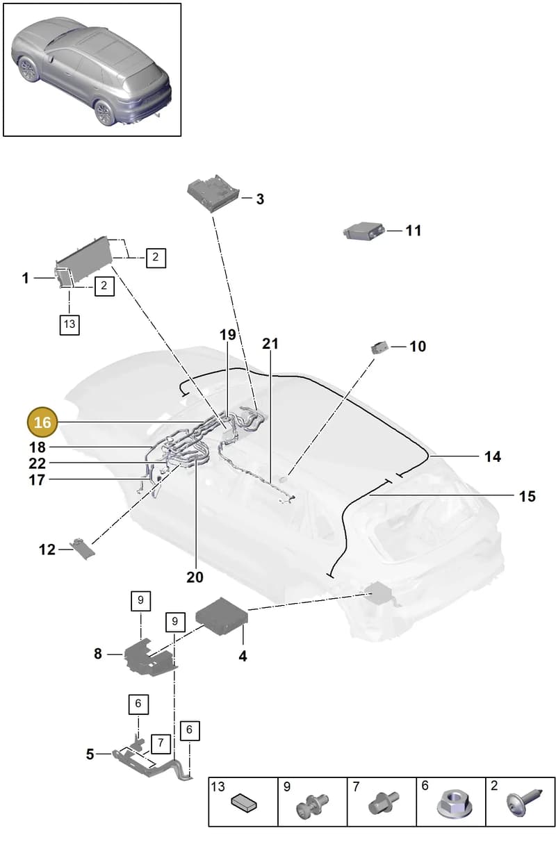 9Y1971086 — Porsche Cayenne (2017-2023) diagram p51911000, position 16