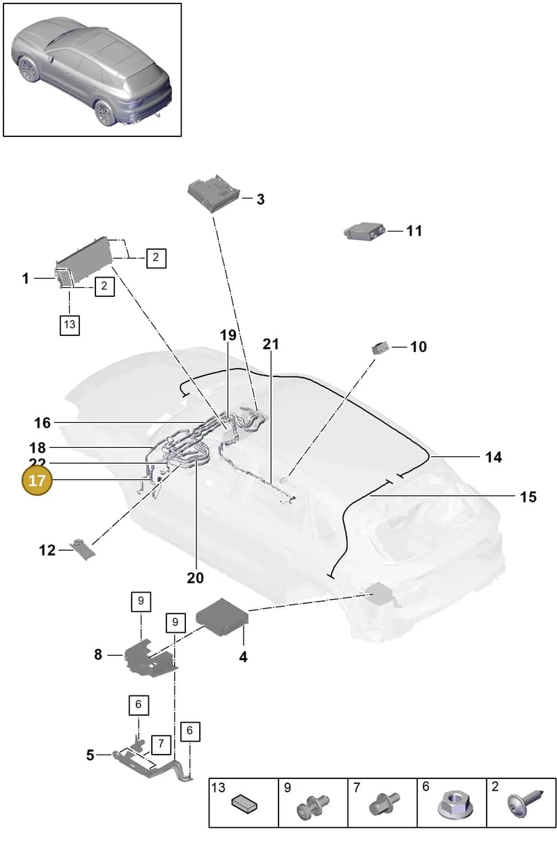 9Y1971086A — Porsche Cayenne (2017-2023) diagram p51911000, position 17