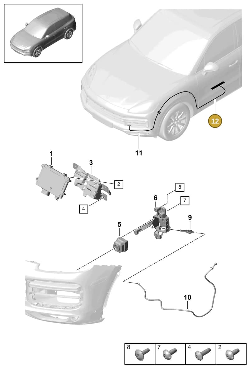 9Y1971086G — Porsche Cayenne (2017-2023) diagram p51911040, position 12